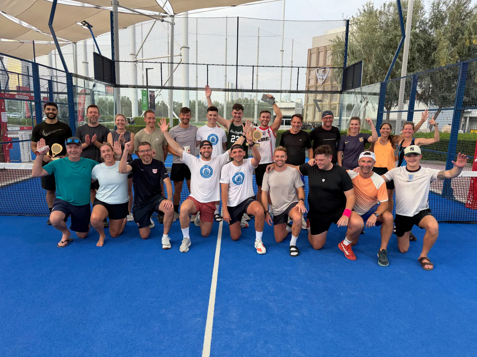 Teachers from across Dubai competing in the TWEDEX Padel Competition at Emirates Golf Club.