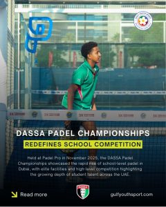 Athlete competing in DASSA Padel Competition at Padel Pro, Dubai