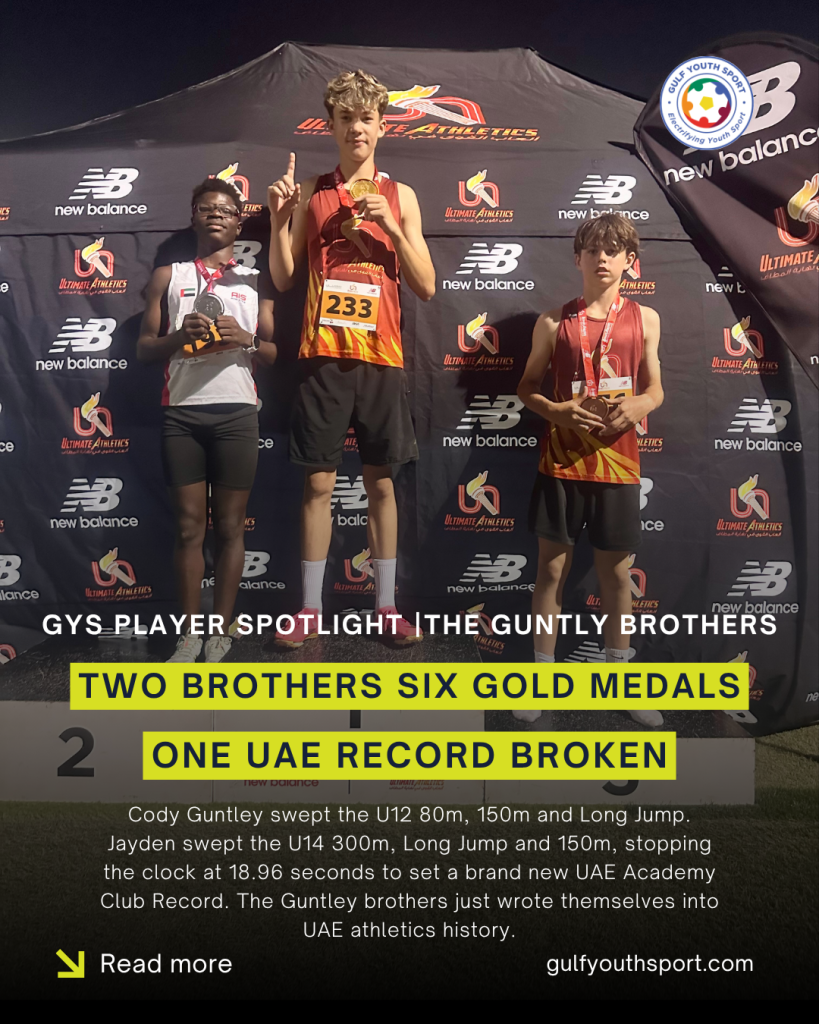 GYS RISING STARS: THE GUNTLEY GLIDE – SIBLINGS CLEAN UP WITH SIX GOLD MEDALS AND A UAE RECORD